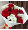 Букет из роз, альстромерия и роза кустовая «Париж»